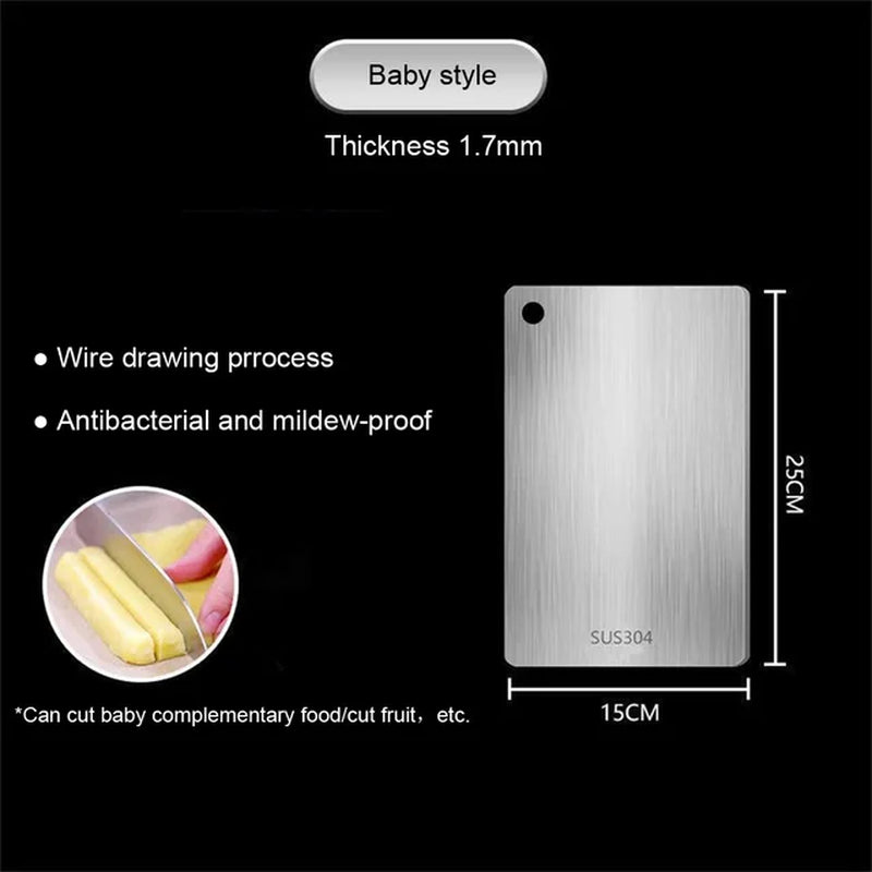 316 Stainless Steel Panel and Chopping Board Kitchen Household Thickened Double Sided Cutting Board Block Kneading Dough Board