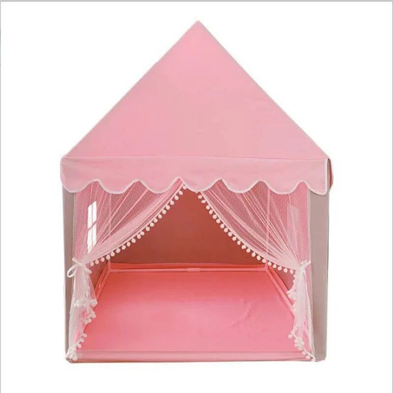 Portable Kids Tent Children'S Tent Folding Tipi Baby Play House Large Girls Pink Princess Party Castle Child Room Decor Foldable