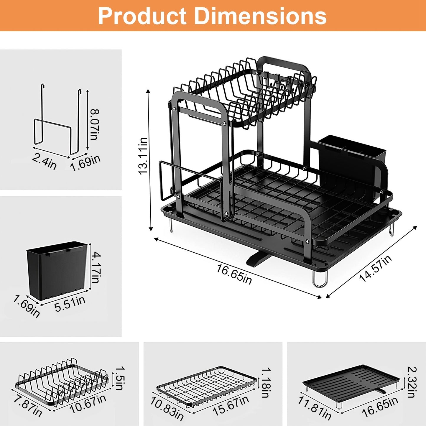 Space-Saving Rustproof Dish Rack