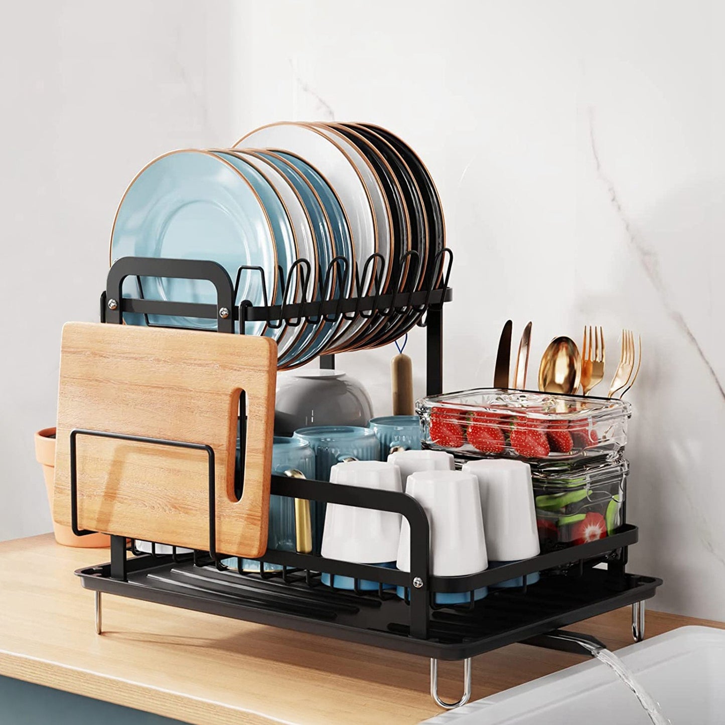 Space-Saving Rustproof Dish Rack