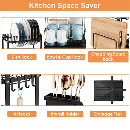 Space-Saving Rustproof Dish Rack