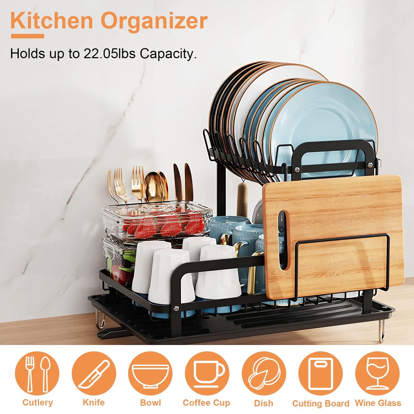 Space-Saving Rustproof Dish Rack