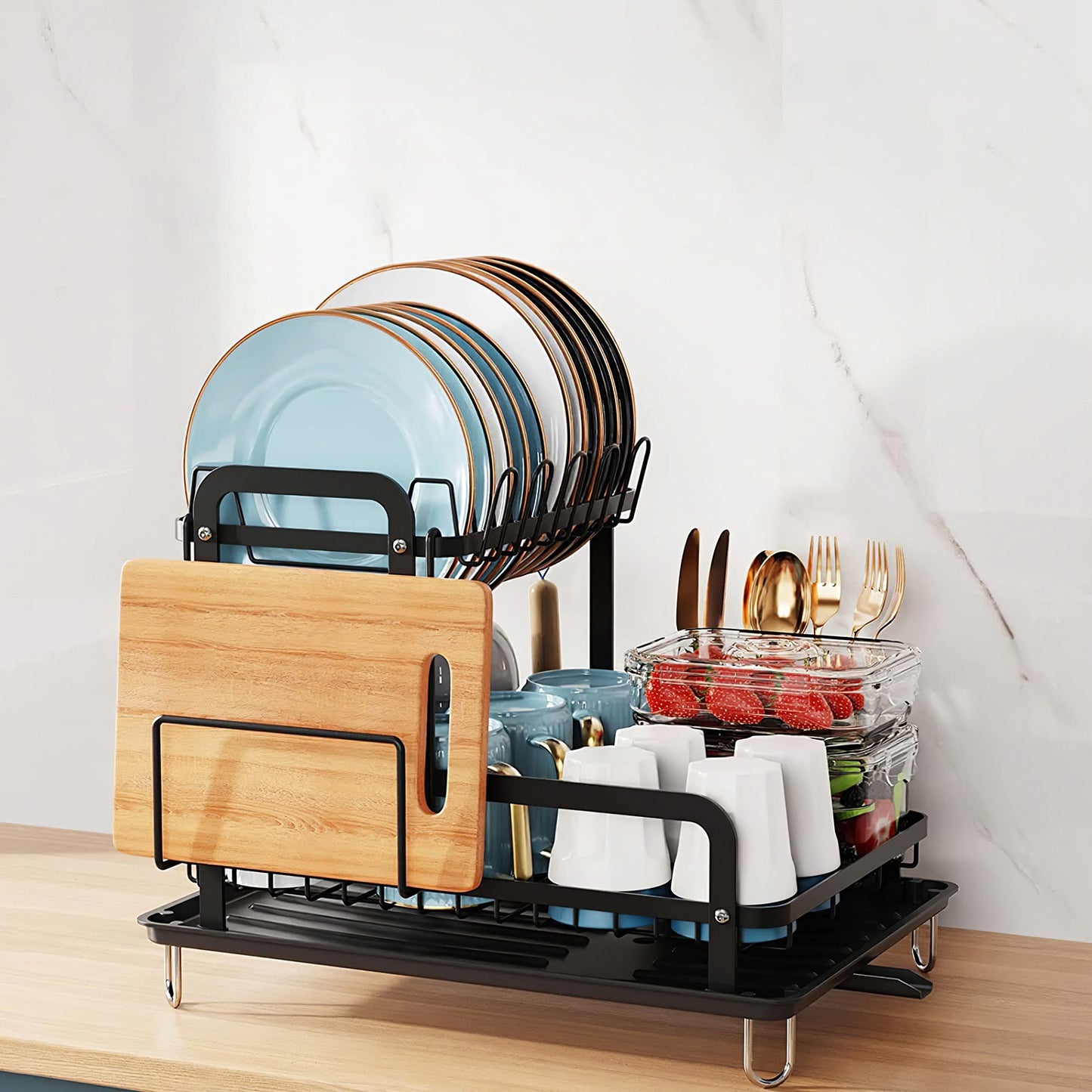 Space-Saving Rustproof Dish Rack